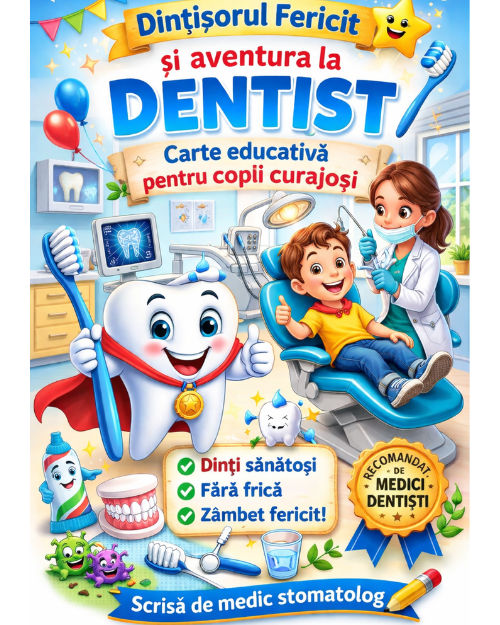 Dințișorul Fericit și aventura la dentist- carte copii